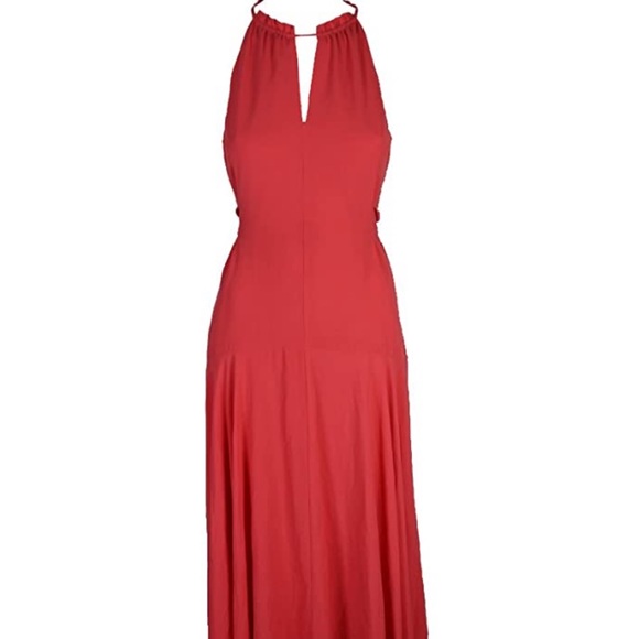 NWT Pink Tie-Front Flattering Midi Dress - Picture 6 of 7